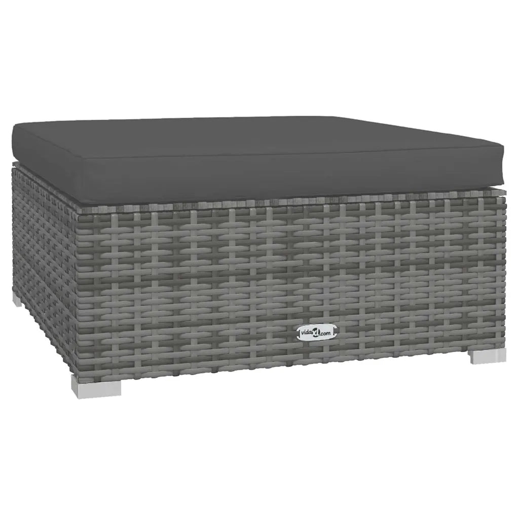 Set Divani da Giardino 4 pz con Cuscini in Polyrattan Grigio 317512