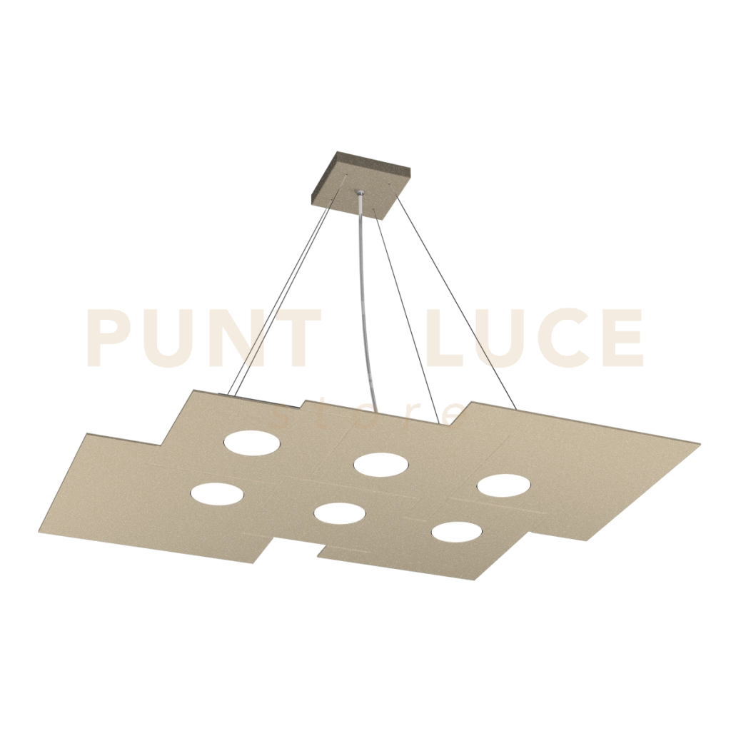 PLATE SOSPENSIONE 6 LUCI ATTACCO GX53 SABBIA