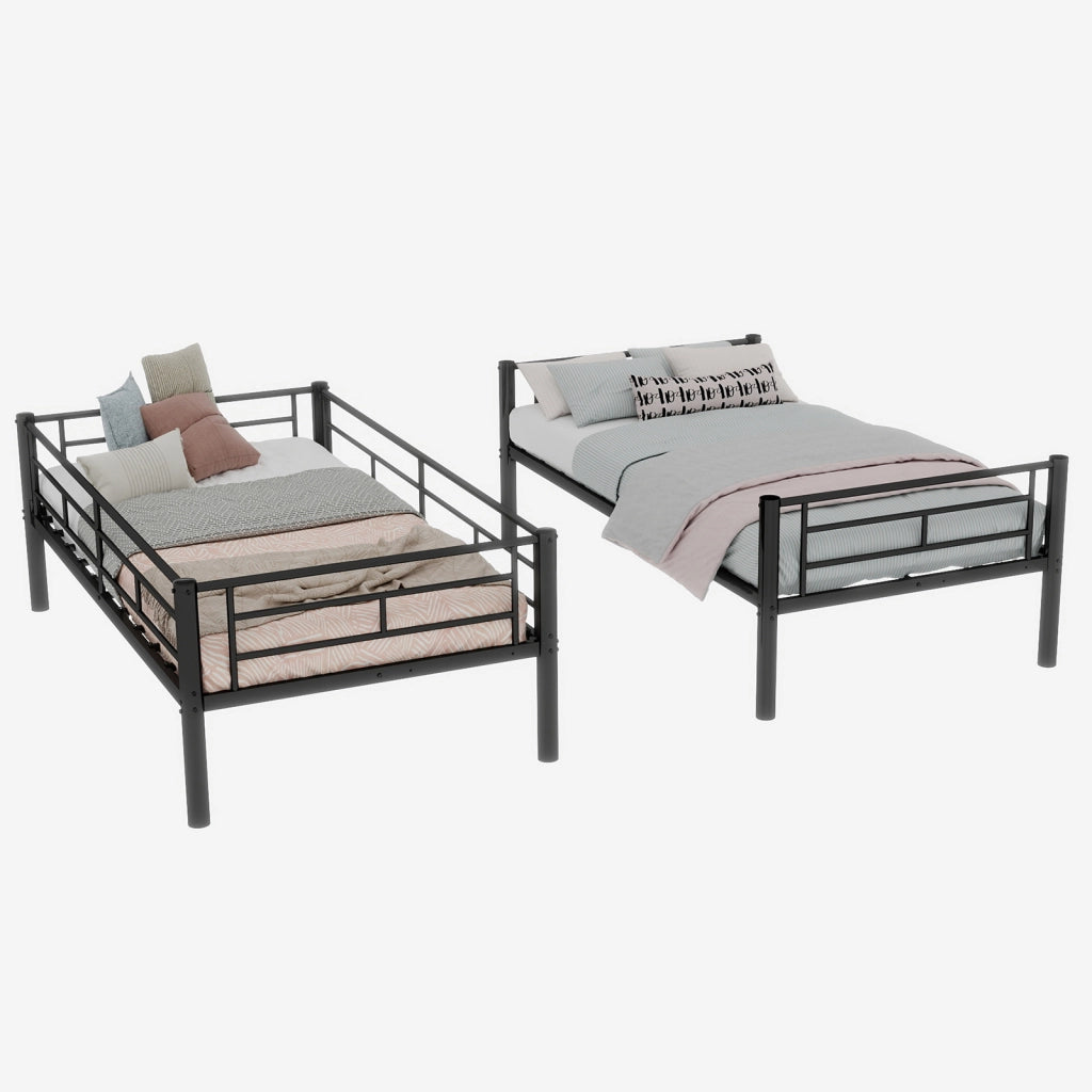Letto a castello per bambini funzione convertibile in ferro nero 97;8x196;6 cm
