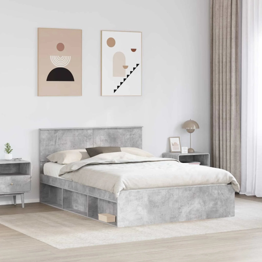 Struttura del letto-Giroletto-Rete del Letto Calcestruzzo 140 x 190 cm Legno multistrato
