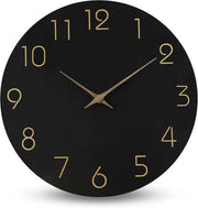 Orologio da parete moderno 30 cm, 12 pollici, quadrato, orologio da parete quartz con design moderno e stile per soggiorno, ufficio, camera da letto (nero)