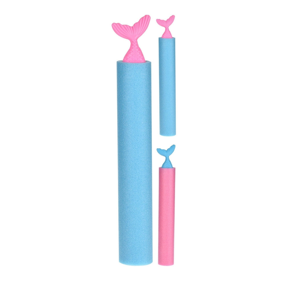 Trade Shop - Tubo Pompa Pistola Spara Acqua Schiuma 35x5cm Con Coda Sirena Divertimento Estate 6559070 -