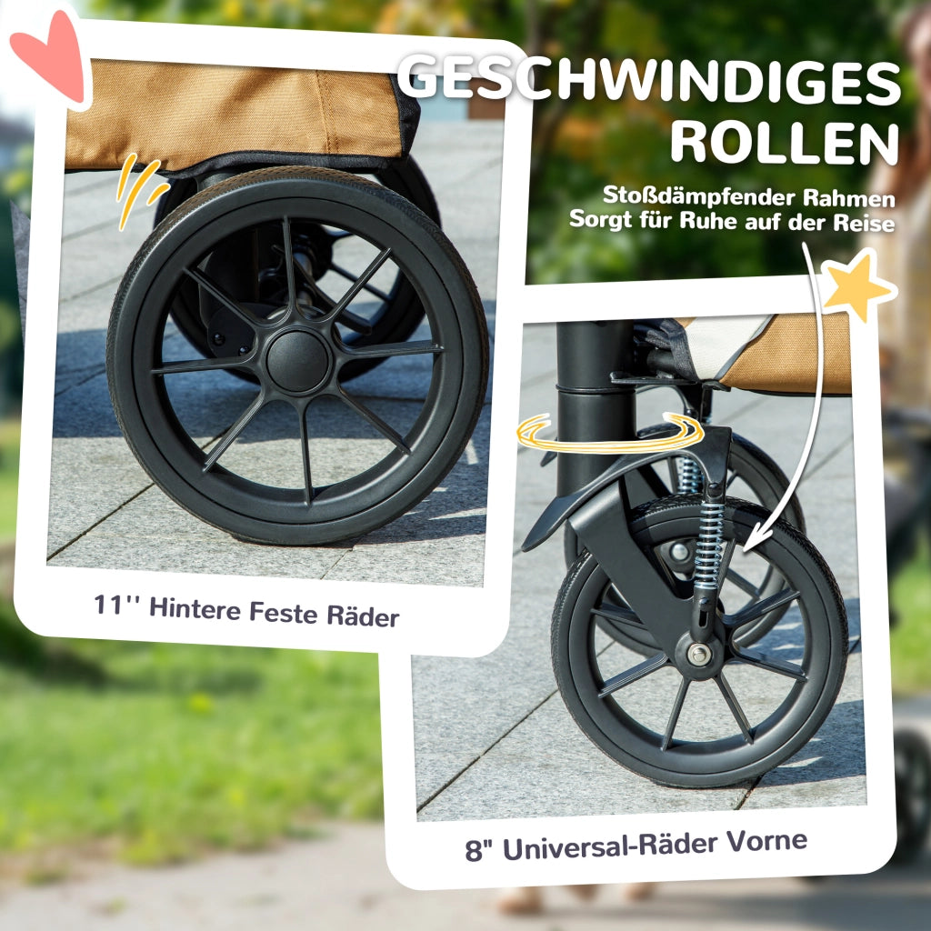Carrello per Cani Pieghevole ¨C zephmum ¨C Marrone