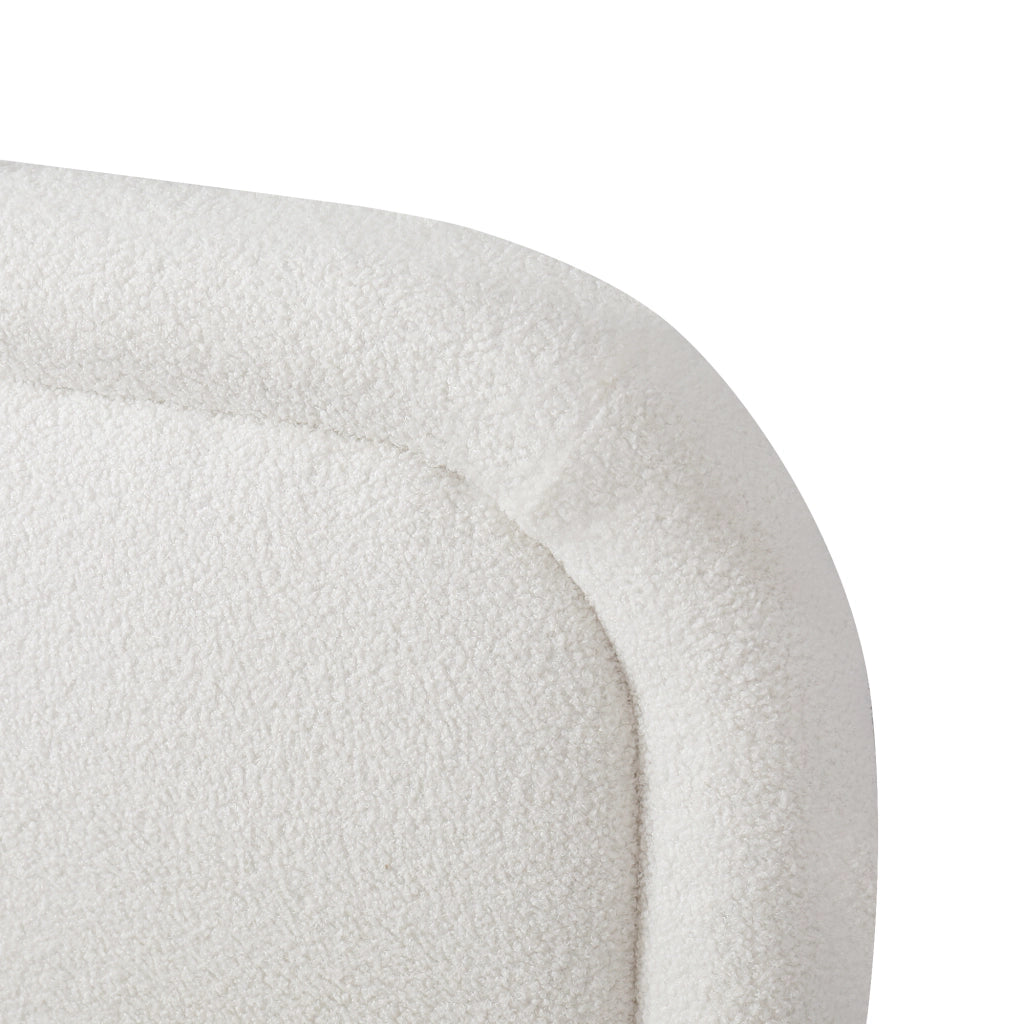 DESMIU Lit coffre 160 × 200 cm 2 posti con contenitore idraulico, senza materasso, in bouclé bianco