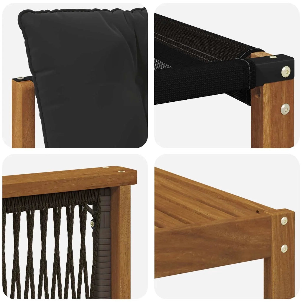 Set di divani da esterno con cuscino 8 pcs Naturale e Nero 3382112