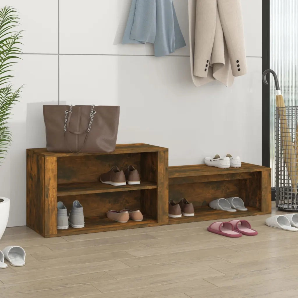 Scarpiera | Mobile per scarpe Rovere Fumo 150x35x45 cm in Legno Multistrato