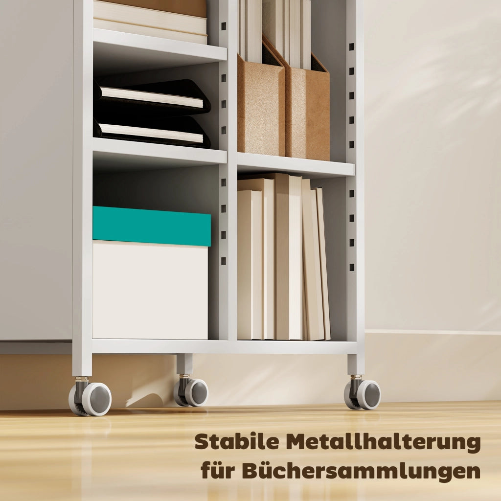 Libreria su Ruote ¨C Zephmum ¨C Bianco 80x30x120