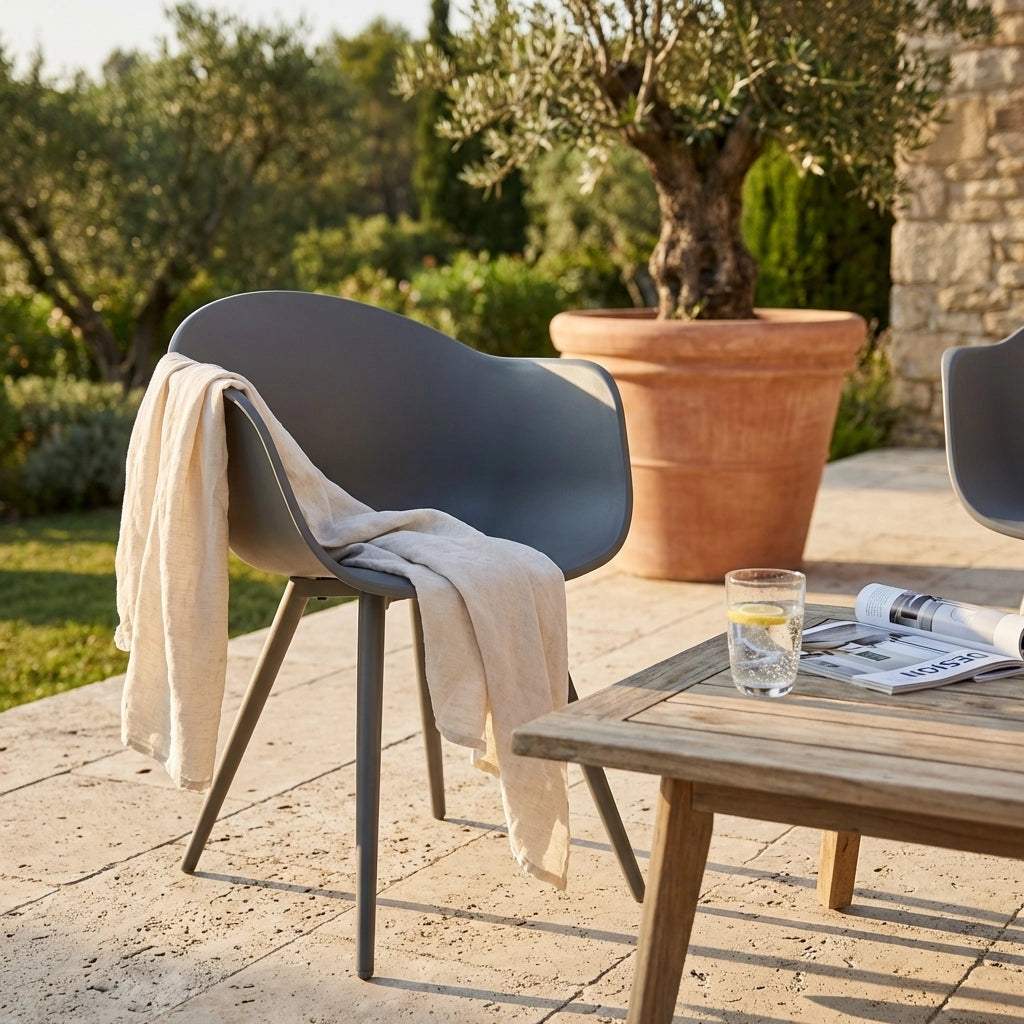 Poltrona da Giardino in Plastica Alluminio cm 56x61x74 - DYNA