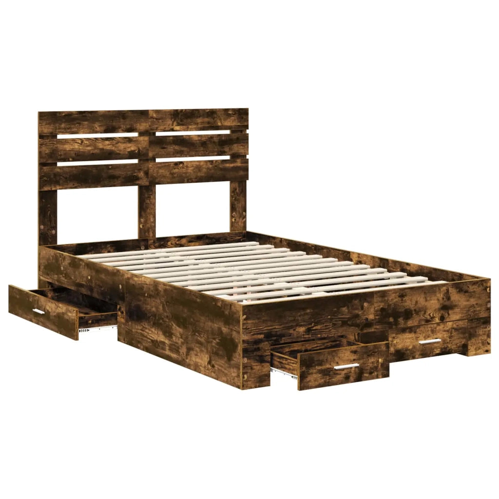 Struttura del letto con cassetto con testiera-Letto con Cassetti e Testiera Legno multistrato 181491