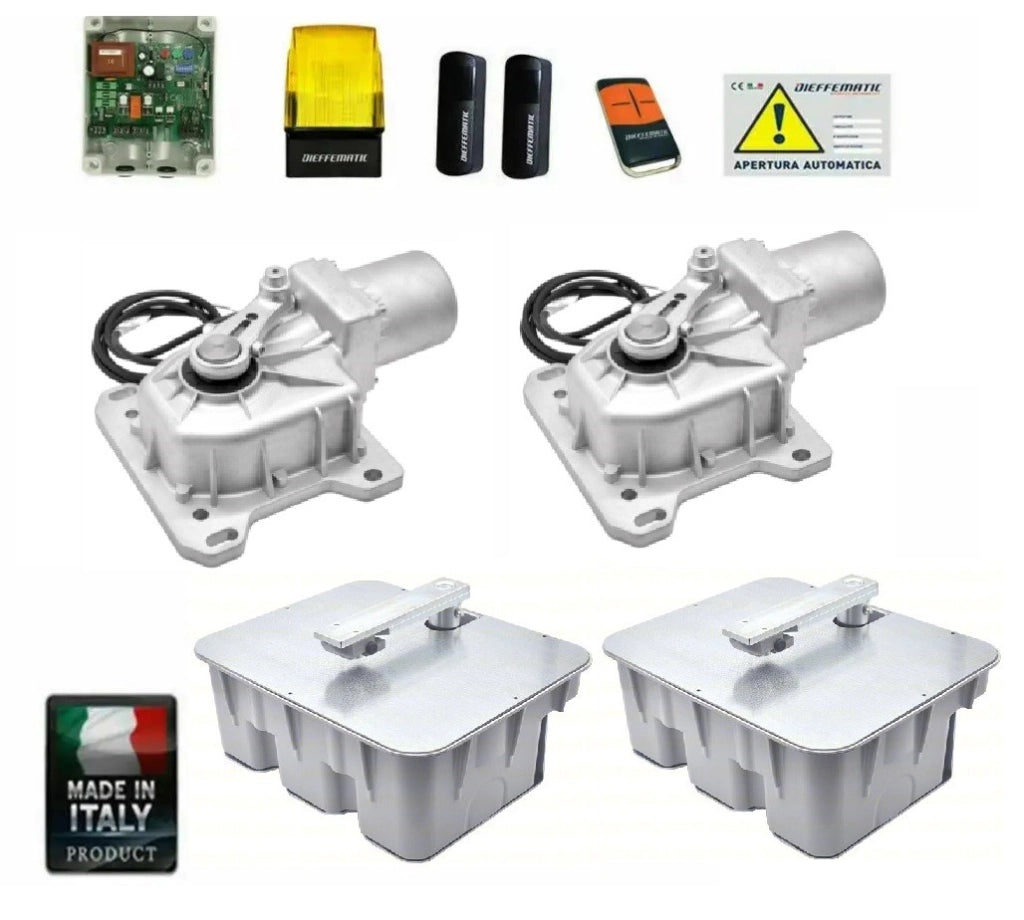 KIT CROMO PER CANCELLO BATTENTE 230V INTERRATO + CASSE SI ADATTA A OnAutomation