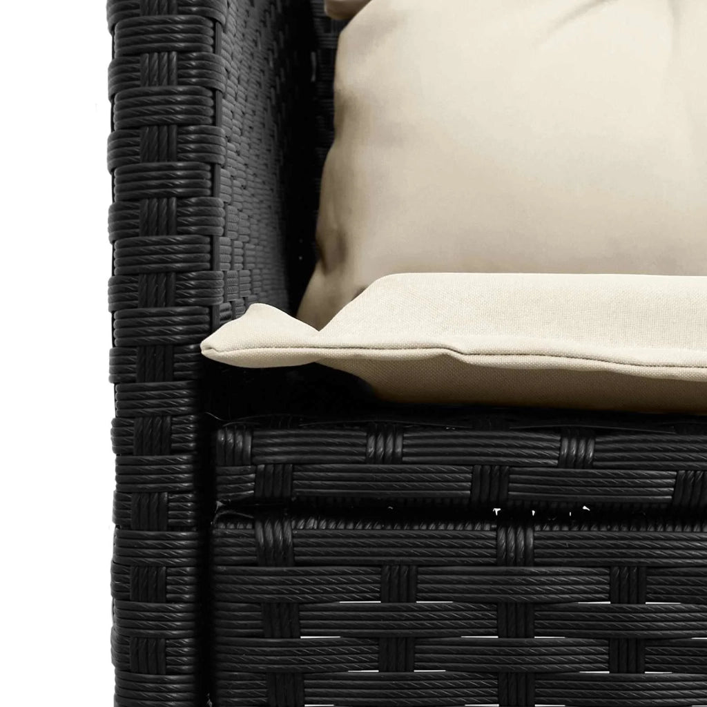 Set Divano da Giardino 2 pcs Nero e Crema polyrattan 4103803