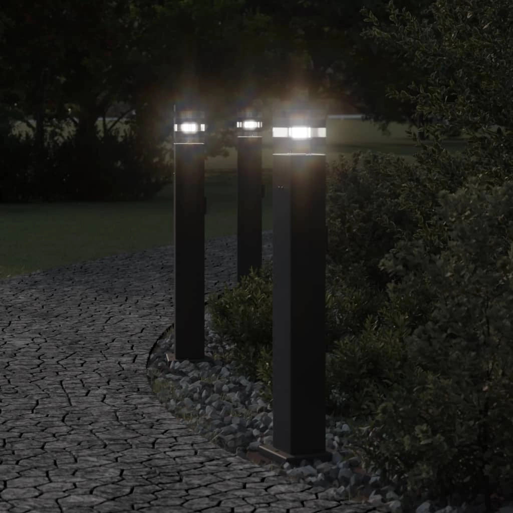 Lampada da terra per esterni con portalampada in alluminio nero da 80 cm 02_0042531