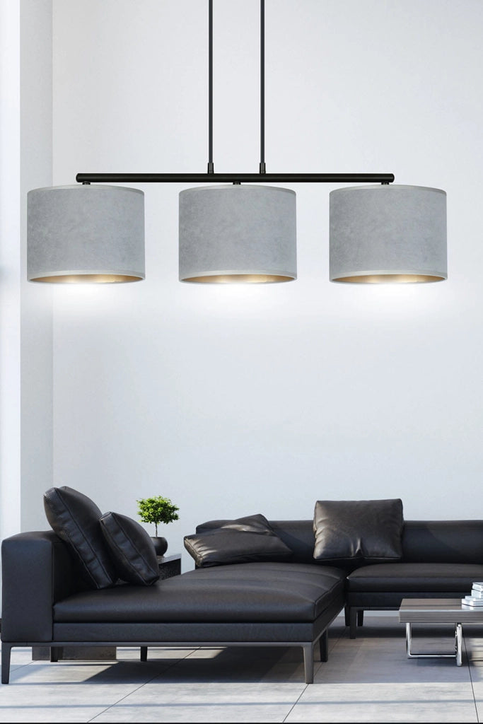 Emibig Hilde lampadario 3xE27 grigio oro nero dimmer