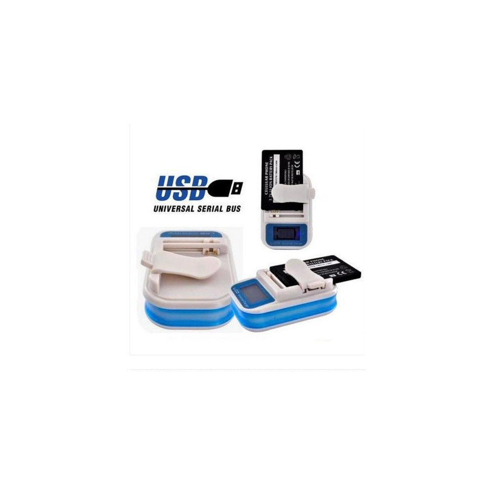 Trade Shop - Carica Batteria Universale Caricatore Lcd Usb Per Cellulari Fotocamera Cellulare -