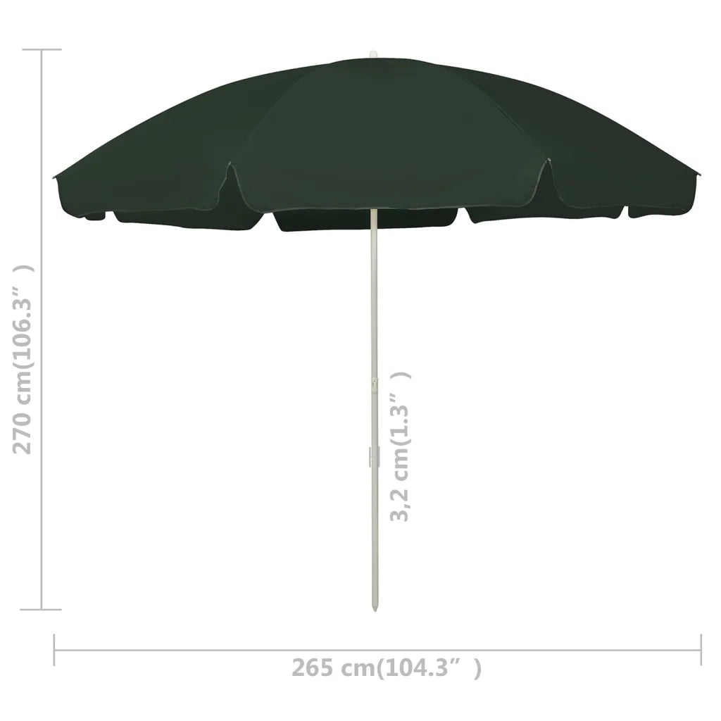 Ombrellone da Spiaggia Verde 300 cm 314709