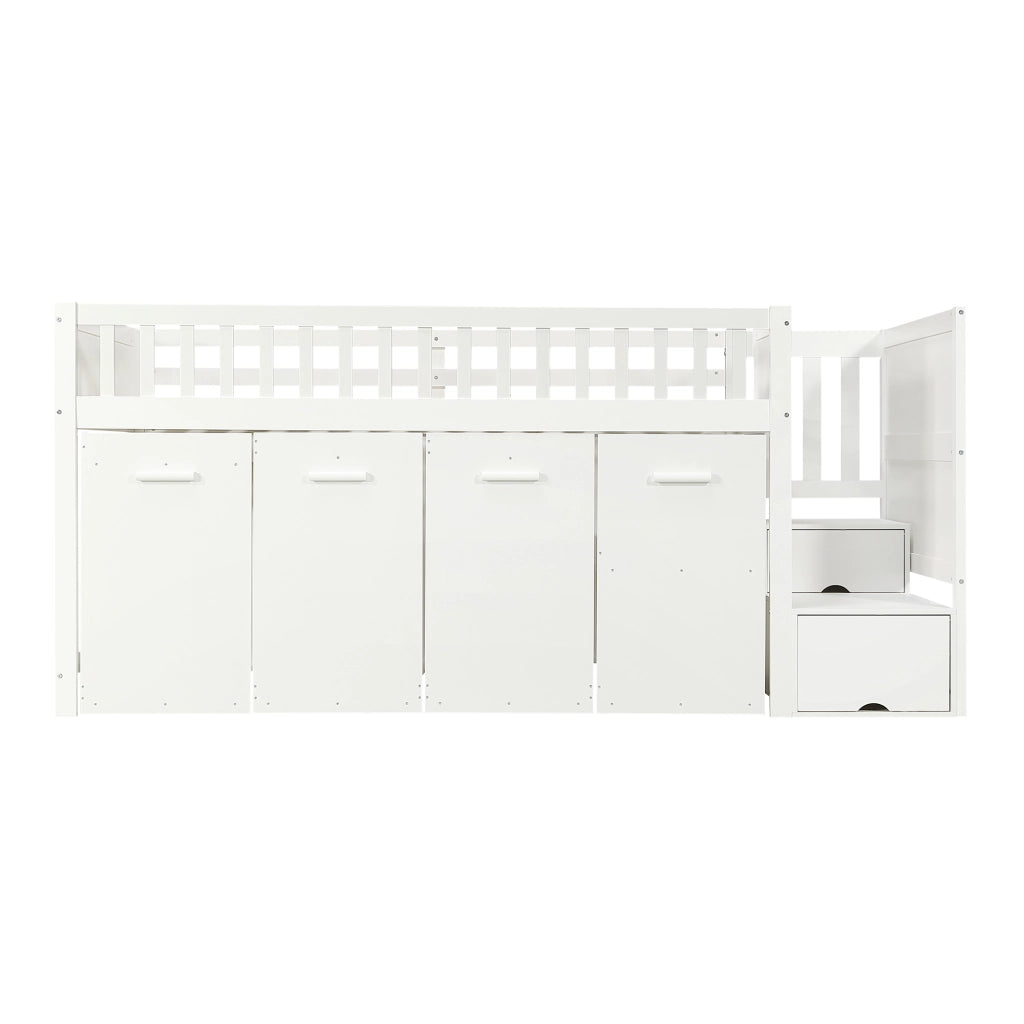 LETTO A CASTELLO multifunzione con scrivania e armadi 90x200 cm bianco