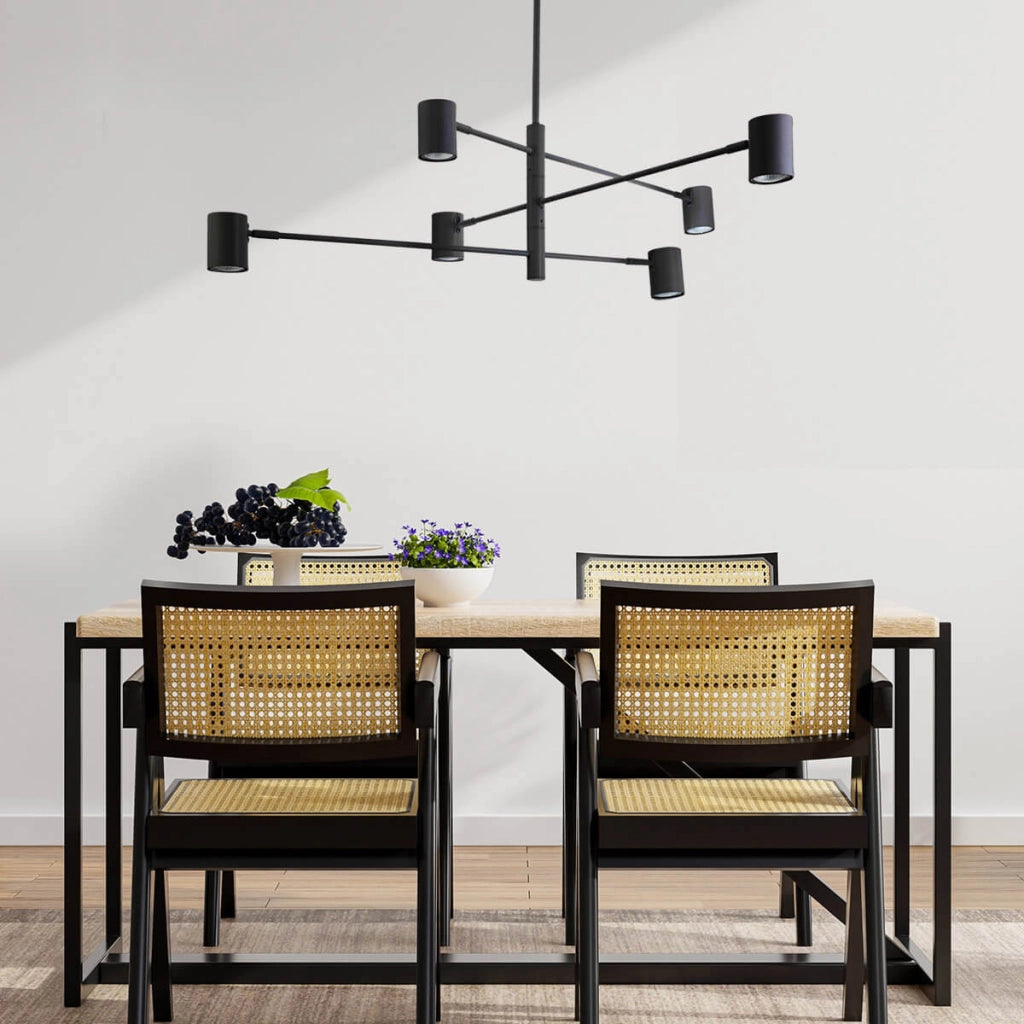Lampada a sospensione Snow Light Prestige nera 6xGU10 Ø80