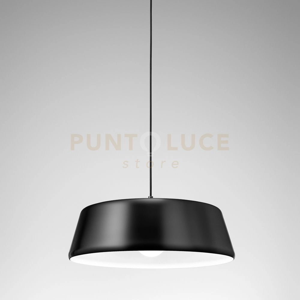BLANCA S/P - LAMPADARIO A SOSPENSIONE NERO 1 LUCE ATTACCO E27 IN ALLUMINIO  D.50CM