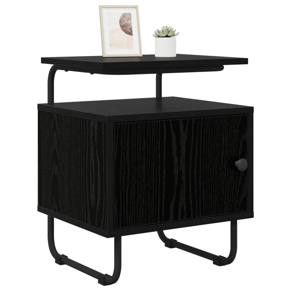 Armadio da Notte 2 pz Rovere Nero Legno ingegnerizzato 8007636
