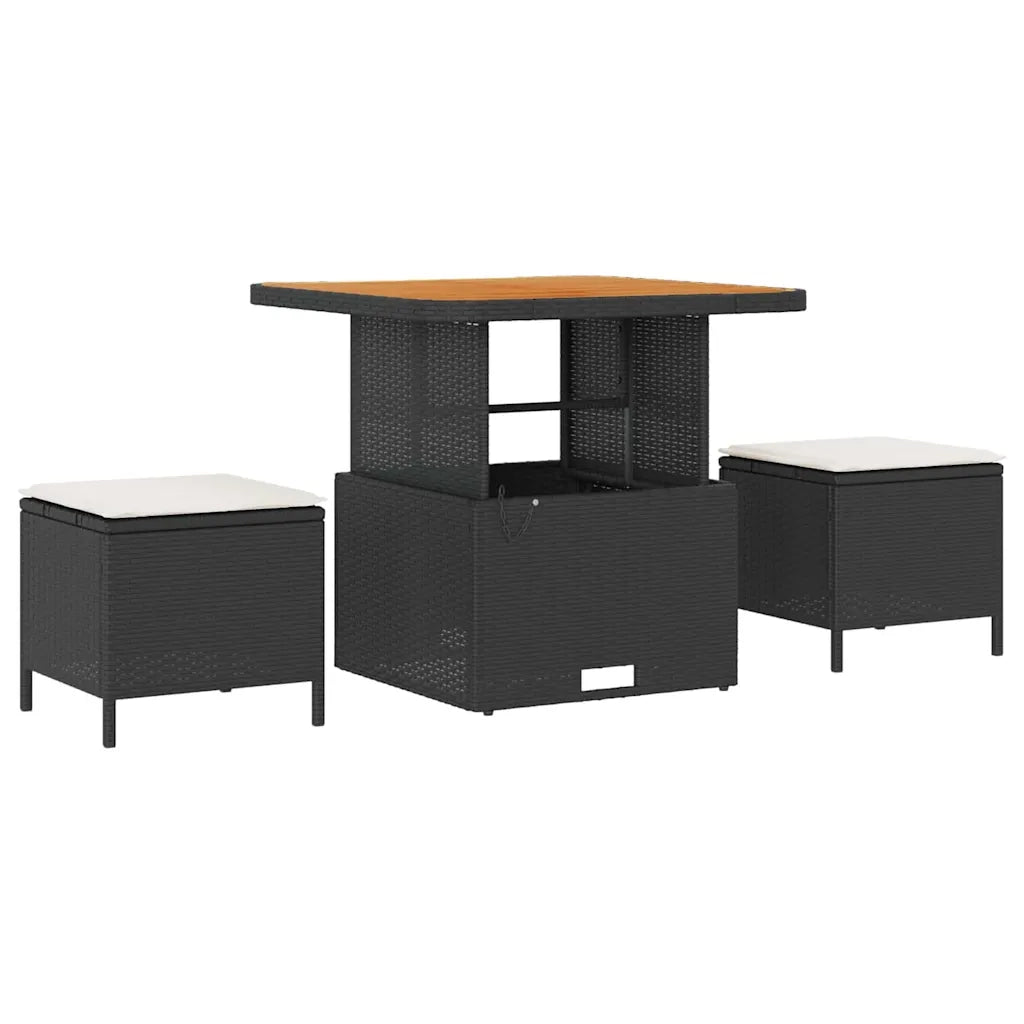 Set Divano da Giardino con cuscino 10 pcs Nero Poly Rattan 3364825