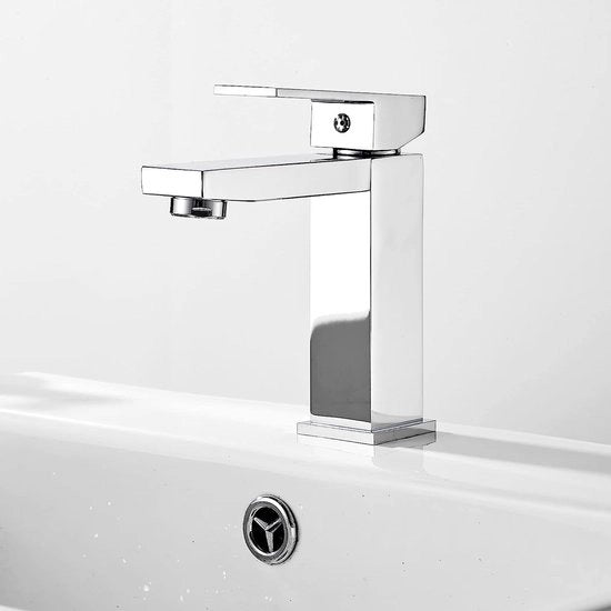 Kraan per doccia, miscelatore per vasca da bagno quadrato, miscelatore per rubinetti da bagno, miscela acqua calda e fredda, finitura verniciata a cromatura argentea