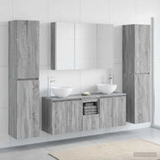 Set di mobili per il bagno 6 pz Sonoma grigio 3407220