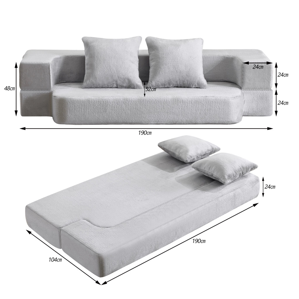Divano Trasformabile Moderno ¨C MINIMAL ¨C Grigio Chiaro