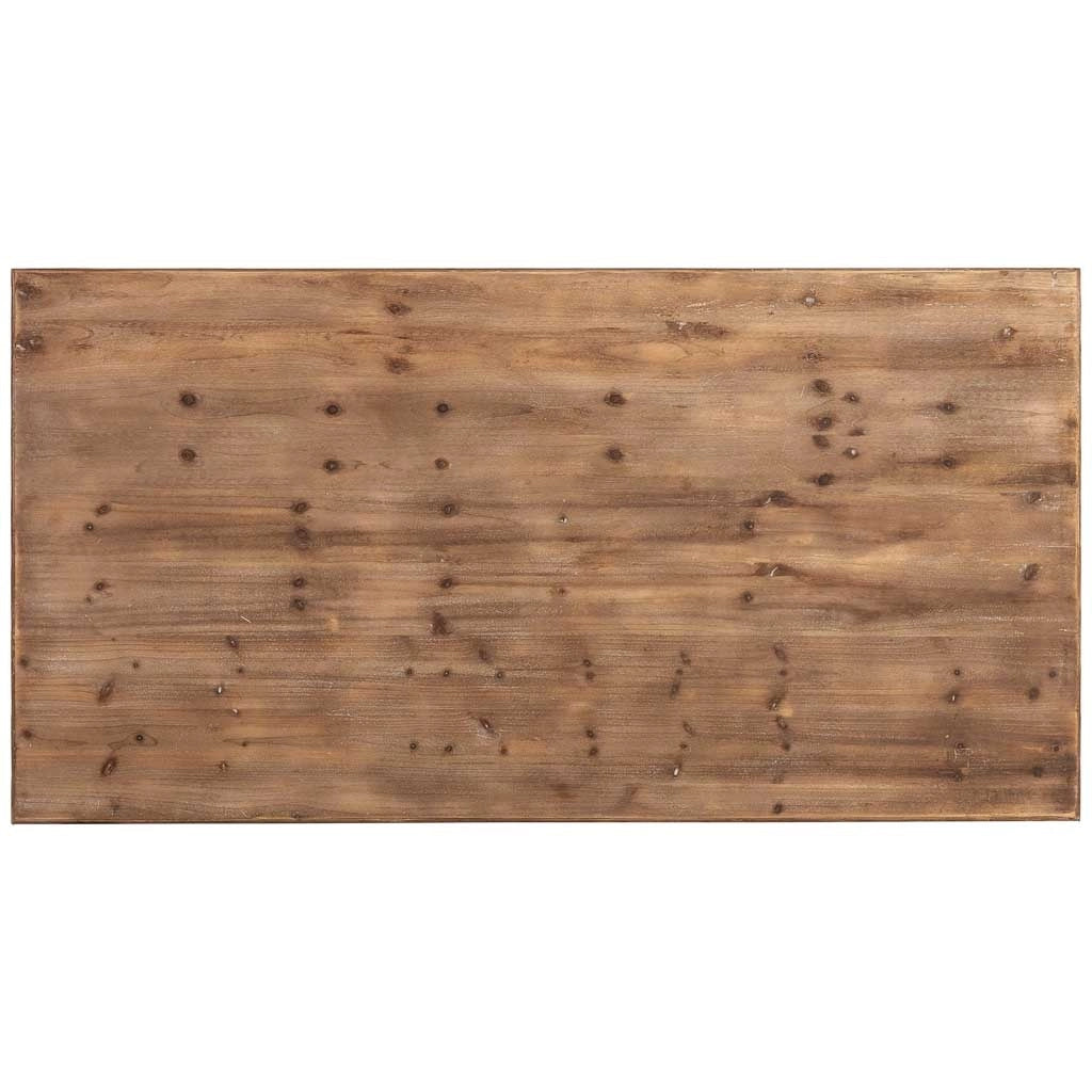 Tavolino da caffè in legno e magnesio marrone e bianco 180x95x78h cm