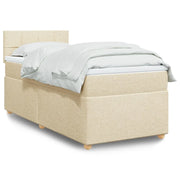 Giroletto a Molle con Materasso Crema 100x200 cm in Tessuto 3286596