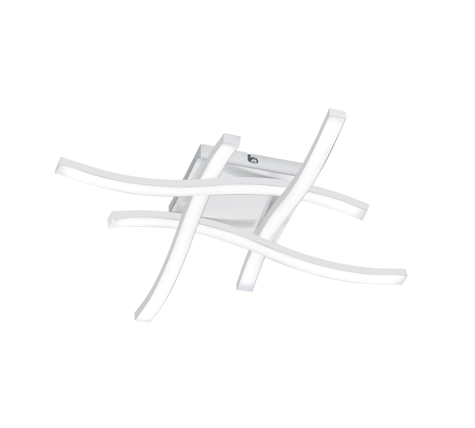Plafoniera Led Interno 4 Luci Bacchette Ondulate Bianco Route GD Trio