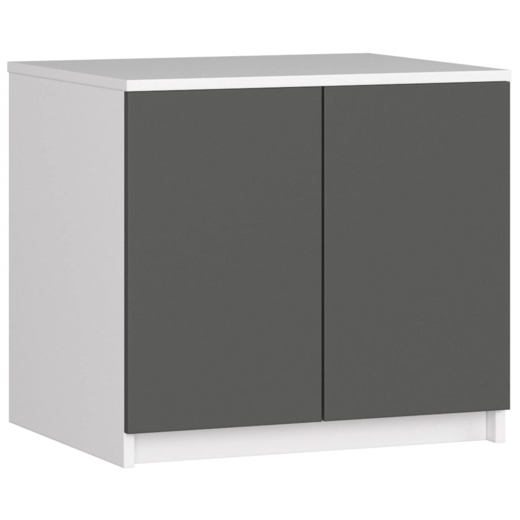Sopralzo per armadio AKORD S60 Bianco 60 cm 2 ante inserto frontale Grigio Grafite 60x51x55 cm
