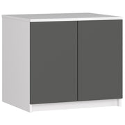 Sopralzo per armadio AKORD S60 Bianco 60 cm 2 ante inserto frontale Grigio Grafite 60x51x55 cm