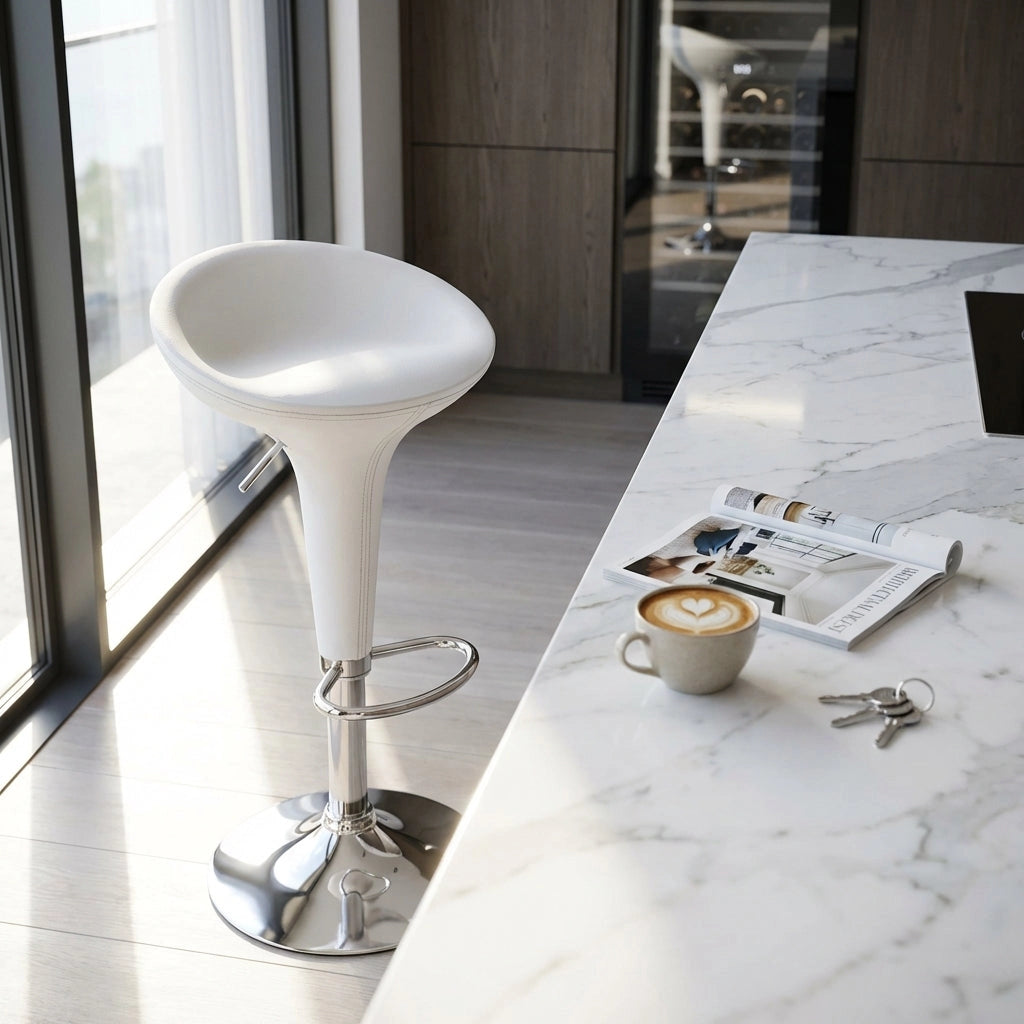 Sgabello Moderno per Sala da Pranzo in Plastica Metallo cm 40x45x78 - LORENNE