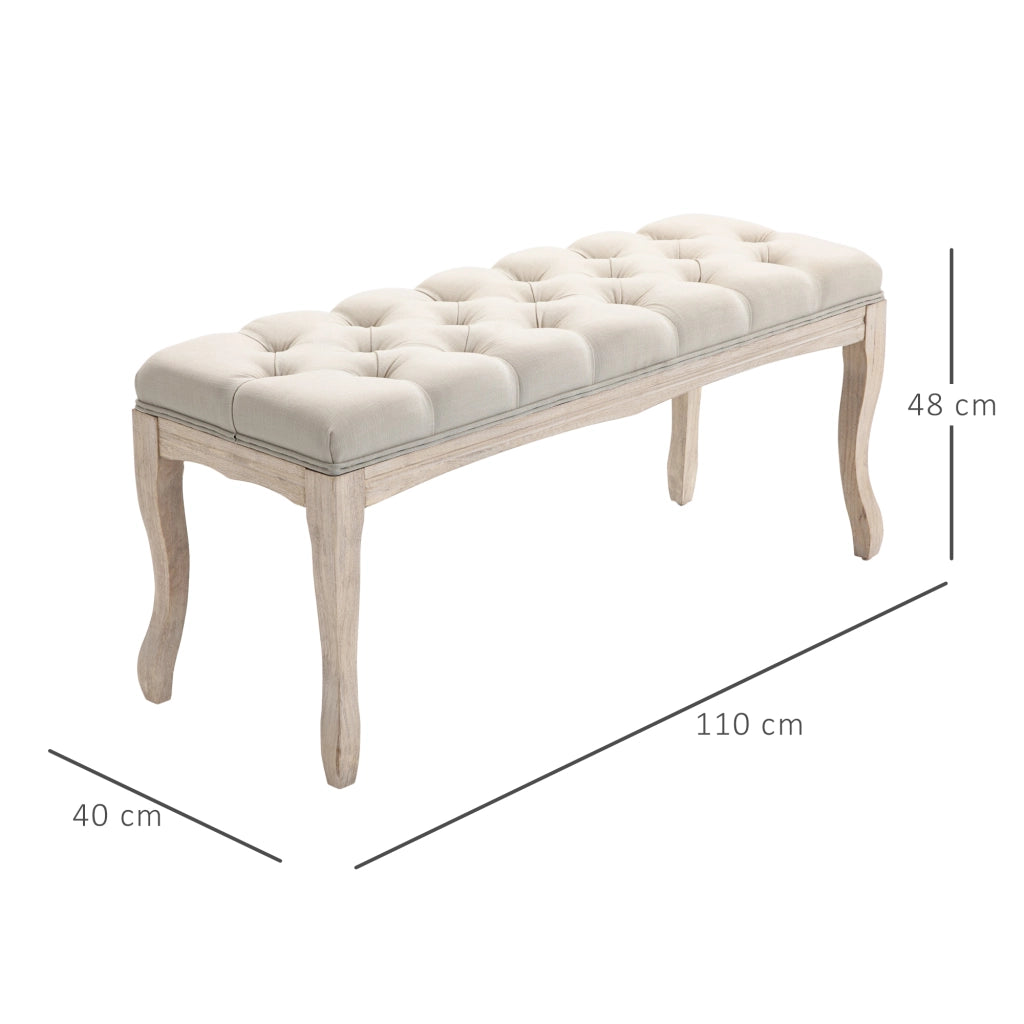 Banc Letto Imbottito ¨C Minimal ¨C Beige Lino Legno 110x