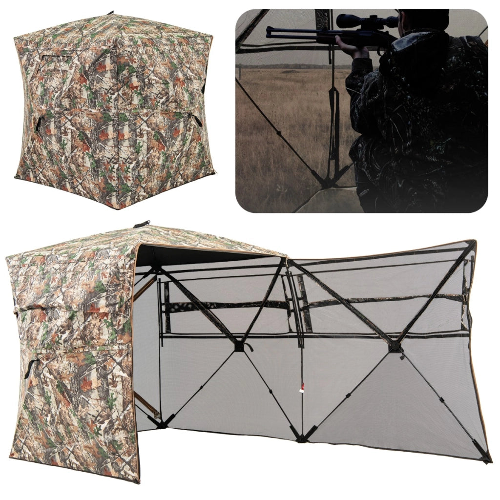 Tenda da caccia per 2-3 persone con borsa da trasporto-Tenda da terra pop-up a visione unidirezionale a 360¡ã