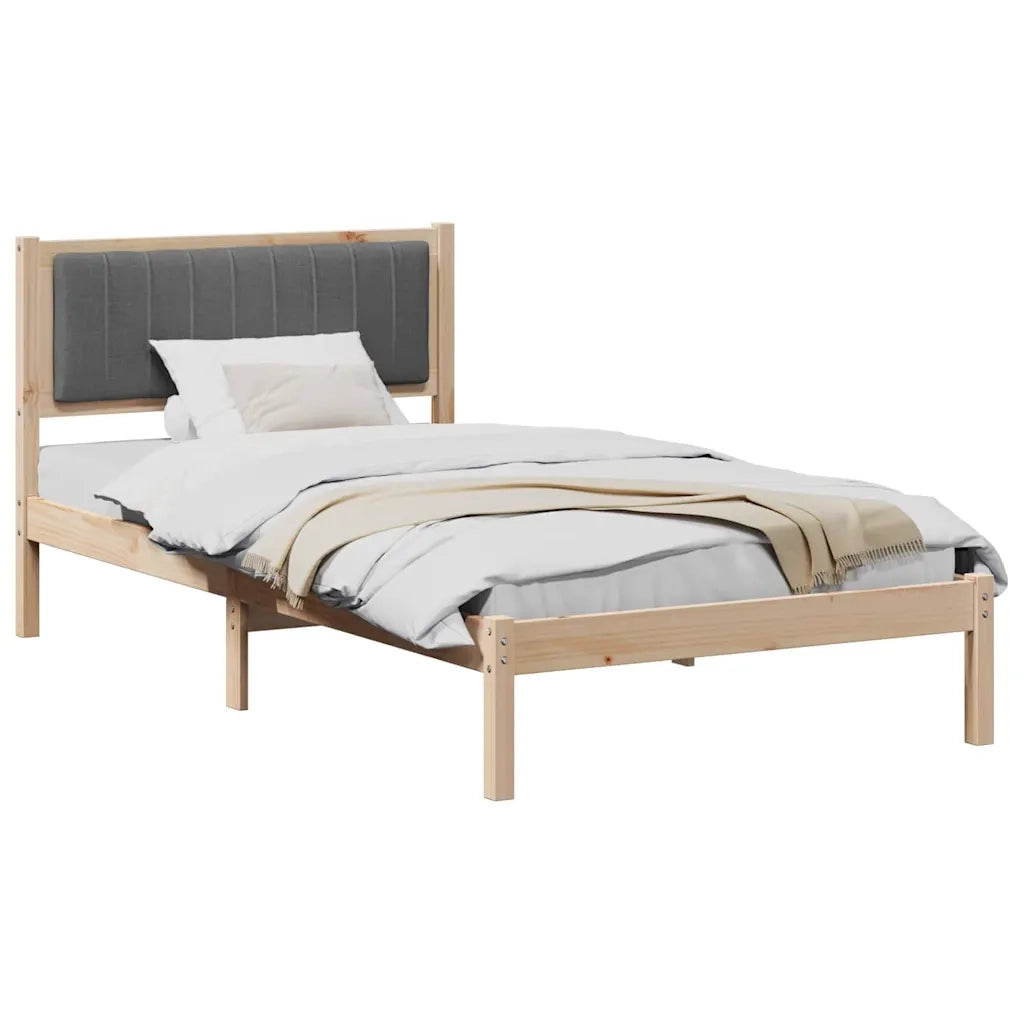 Letto singolo | Letto per adulti | Letto con Testiera Rivestita Grigio scuro 100 x 200 cm