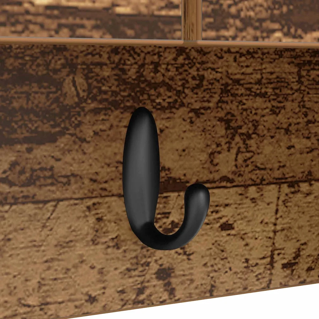Appendiabiti a muro con porta Legno vecchio 80 x 20 x 30 cm 874345