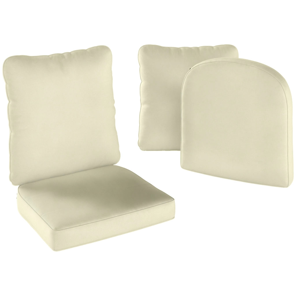 Set 2 cuscini per divano con schienale ¨C Xylo ¨C tessuto crema interno esterno