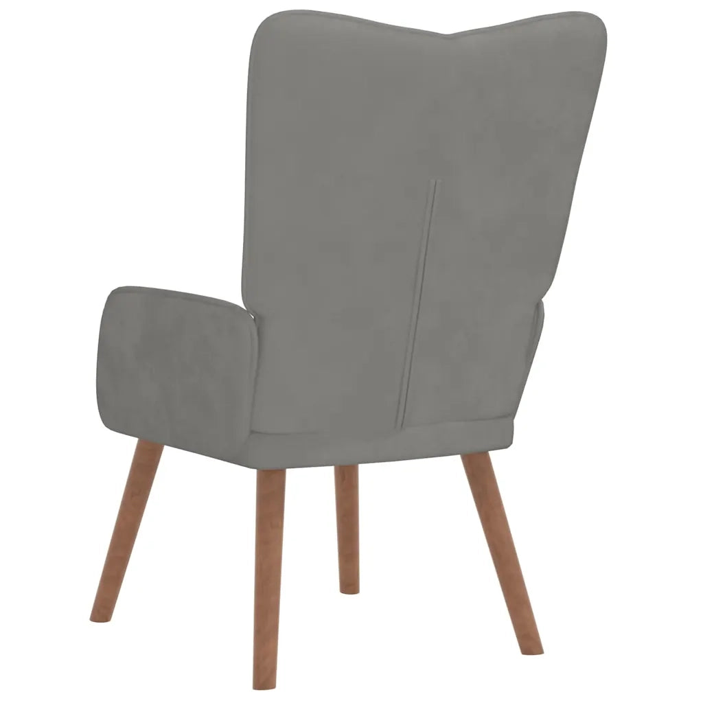 Divano Sedia-Poltrona Relax Grigio Chiaro in Velluto 496047