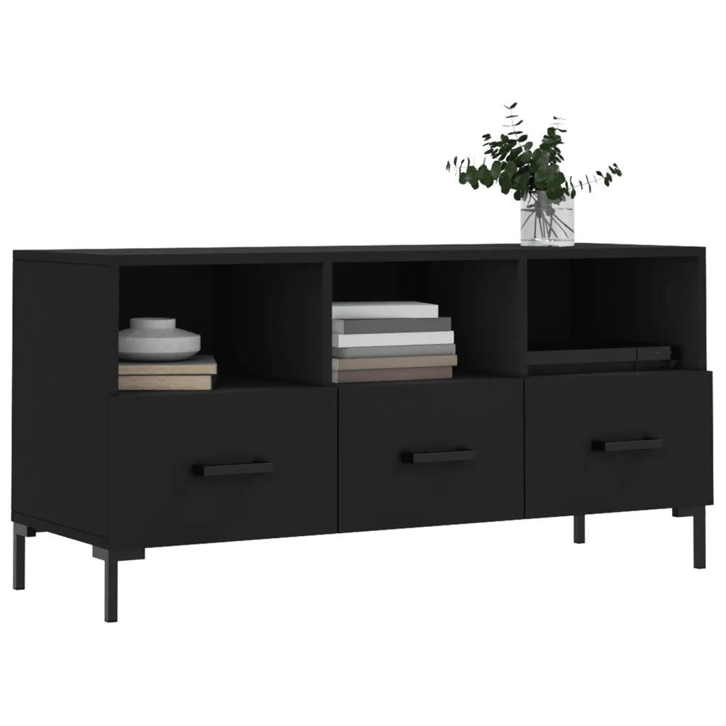 Mobile Porta TV-Mobile per TV-Credenza TV Nero 102x36x50 cm in Legno Multistrato 864332