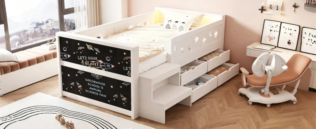 letto per bambini legno bianco 90 x 200 cm