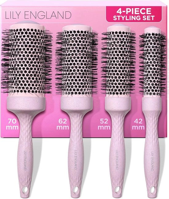 Set di spazzole circolari ecologiche per donne - Spazzole volumizzanti per lo styling con fiamma - Prodotto per lo styling dei capelli ecosostenibile e riciclabile