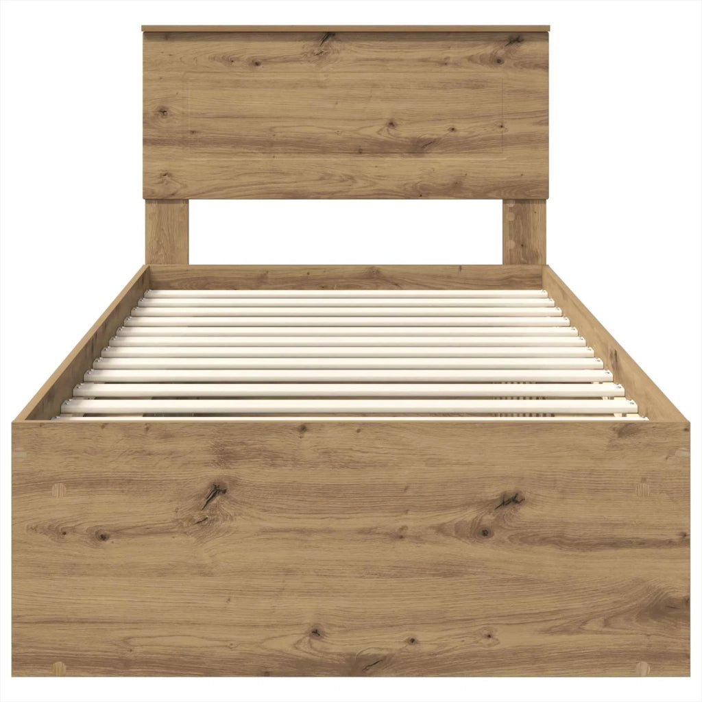 Struttura del letto con testiera Rovere Artigianale 75 x 190 cm