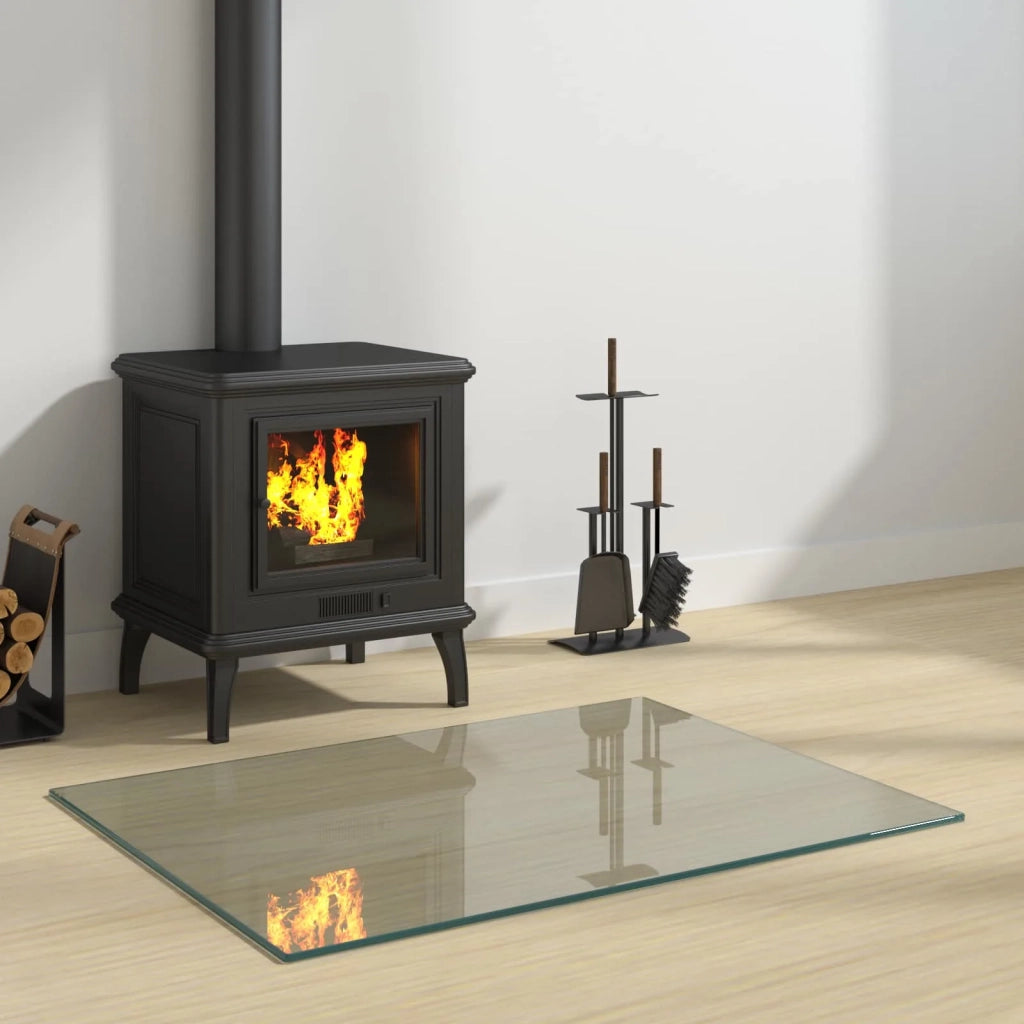 Piastra in vetro per camino Trasparente 80 x 60 cm Vetro CFW7611078