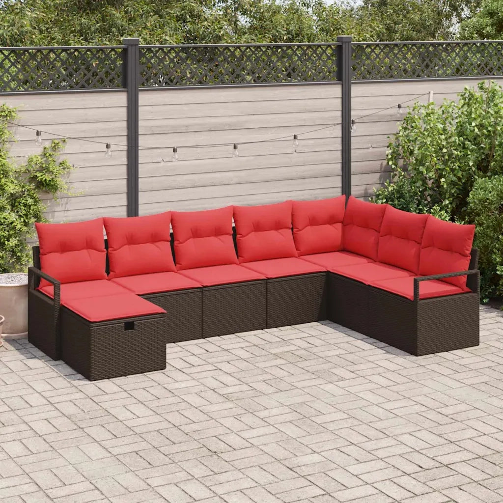 Set di divani con cuscino con archiviazione Marrone polyrattan 3359233