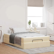 Struttura letto con materasso con materasso 2 pcs Crema Tessuto