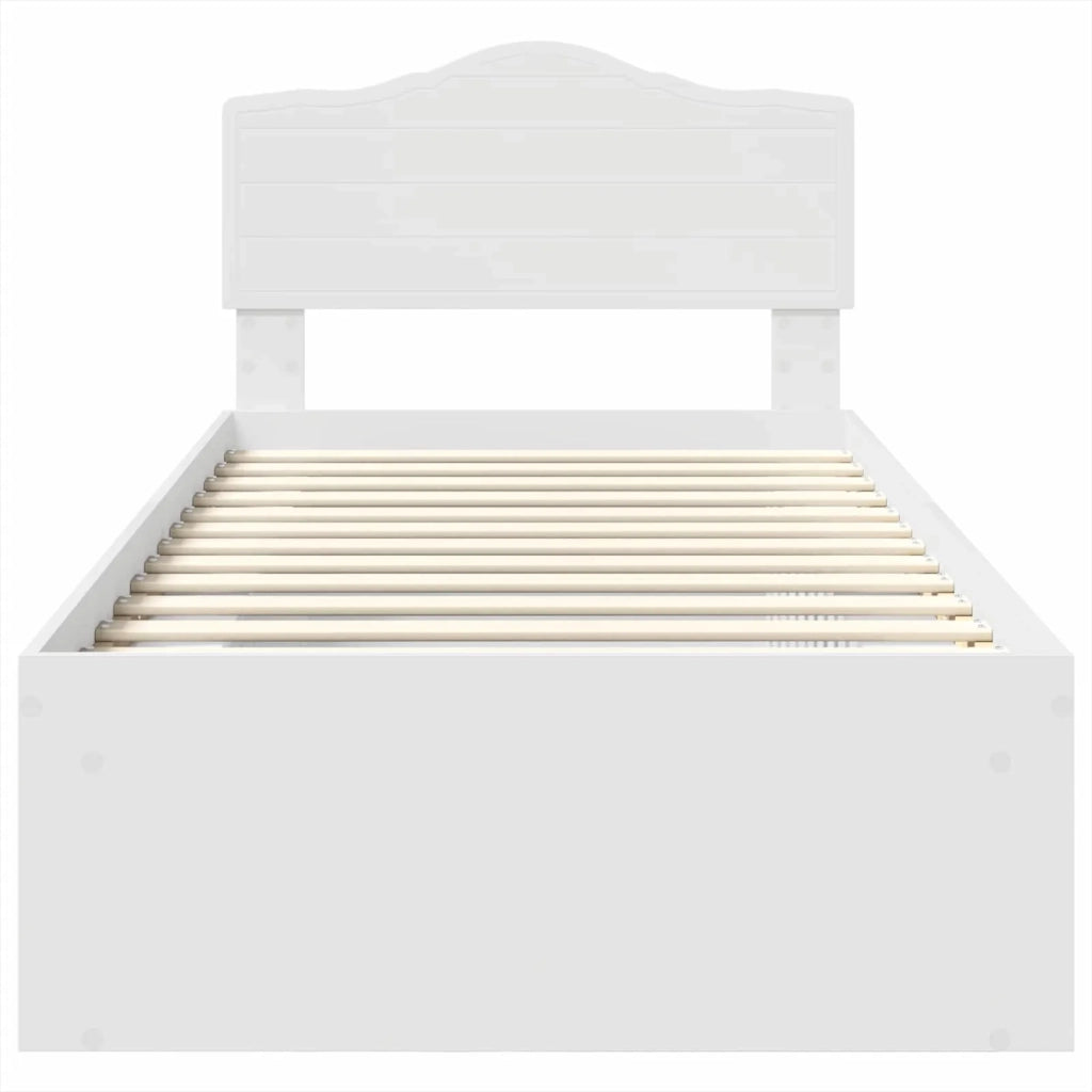 Letto singolo | Letto per adulti | Struttura del letto Bianco 100 x 200 cm Pino massello