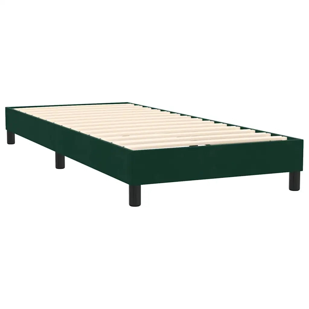 Letto a Molle con Materasso e LED Verde Scuro 80x220 cm Velluto 3317004