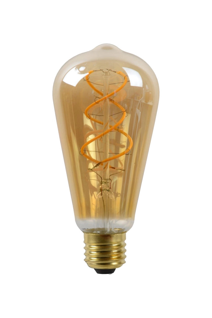 Lampadina LED filamento crepuscolare E27 ambra ovale Lucide