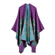 Sciarpa spessa da donna in cashmere mimetico con spacco
